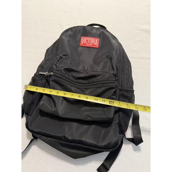 Victoria Sport Backpack Black Nylon Red Lining Mesh Pockets‎ Gym Travel Bag - Image 3