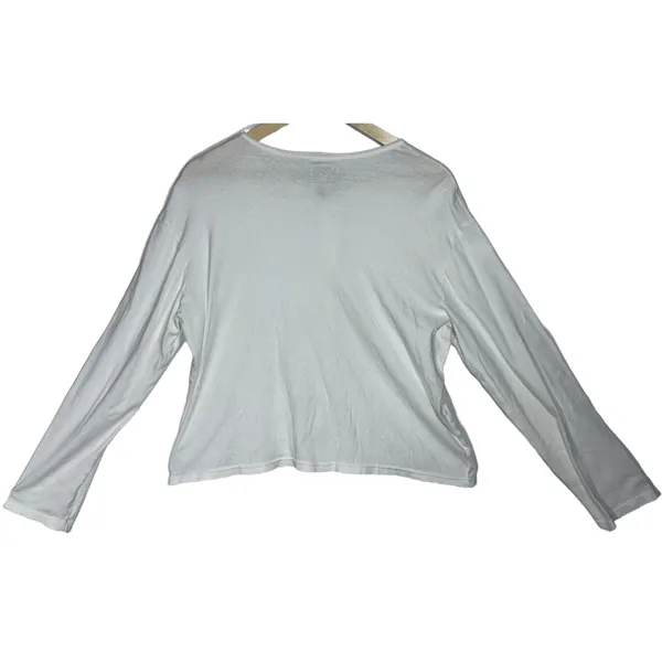Abercrombie & Fitch White Knit Cotton Button Long Sleeve Cardigan Sweater Size L - Image 2