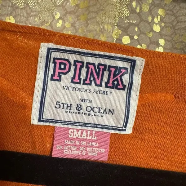 PINK Victorias Secret 5th & Ocean Orange Texas Longhorns Small Top - Image 3