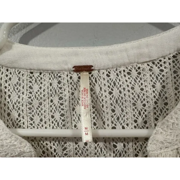 Free People Sachi Ivory Long Sleeve Mini Dress Medium M NWOT - Image 4