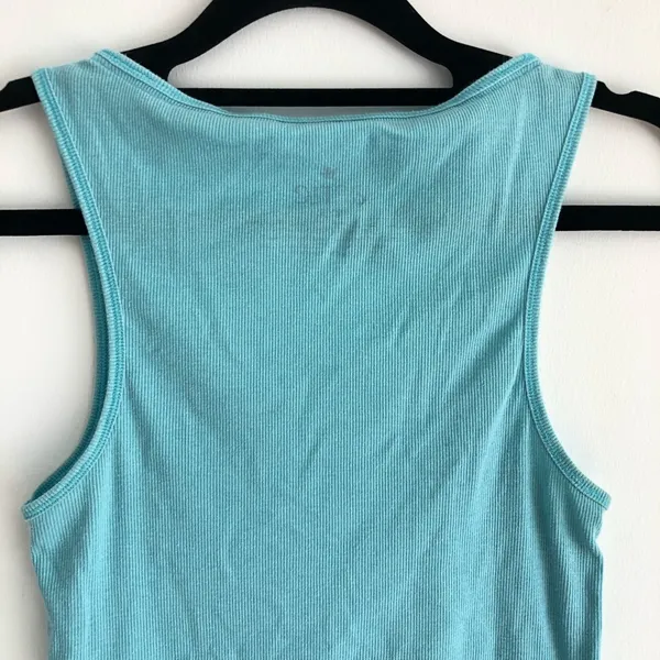 Aerie Ribbed Blue Basic Tank Top M - Image 4