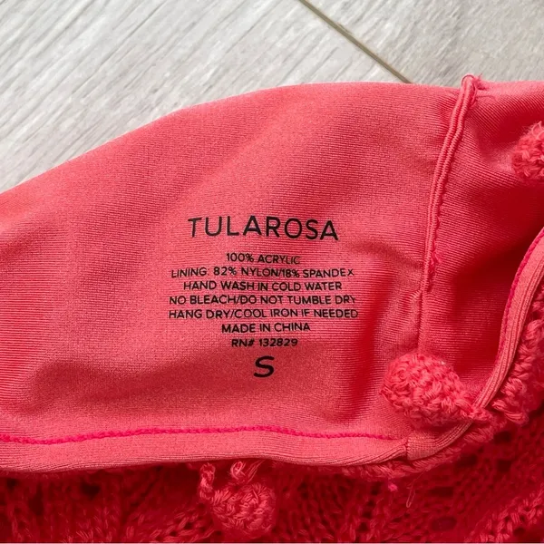 Tularosa Ever Knitted Bandeau Swim Bikini Top Pink (small) crochet beach - Image 5