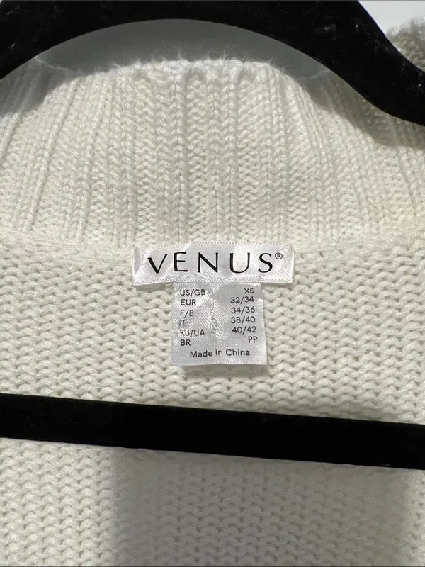 VENUS Cream Cable Knit Hooded Button-Front Cardigan Size XS 0914265 - Image 2