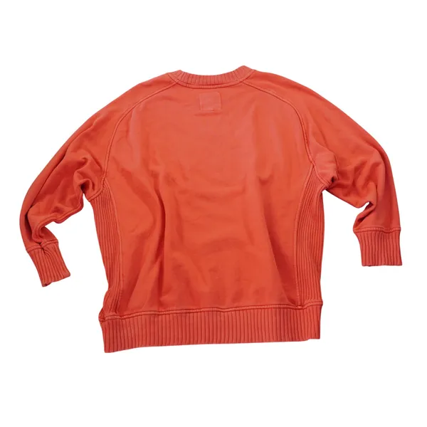 Aerie Mind In The Mtns Crewneck Sweatshirt Coral Orange Ribbed Pullover Womens M - Image 11