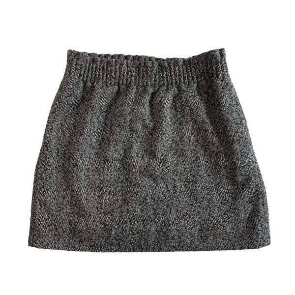 J.Crew Black White Tweed Mini Skirt Stretch Waist Women’s Size 6 Small - Image 3