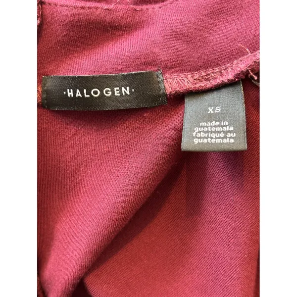 Halogen‎ Burgundy Mock Neck Long Sleeve Midi Dress Side Slit XS - Image 2