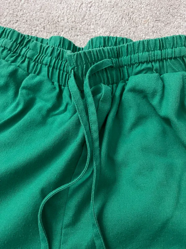 Green Button-Up Shirt and Pants Outfit Set - Image 5