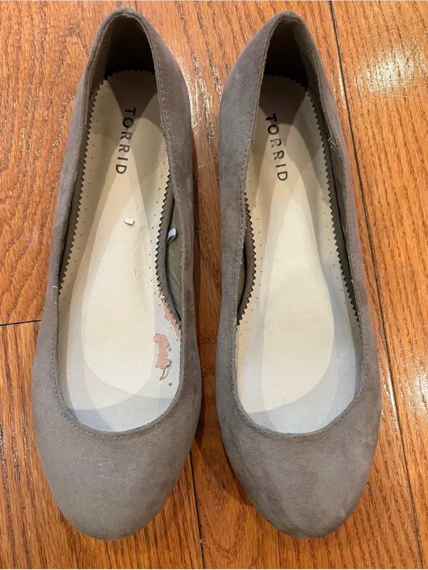 Torrid Taupe Faux Suede Ballet Flats – Size 9W - Image 2