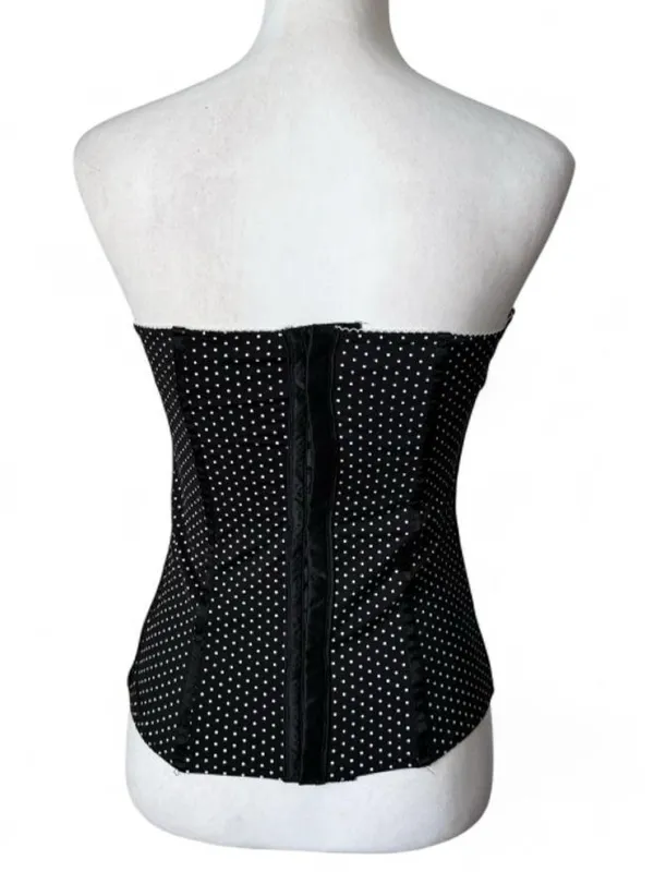 Ann Summers Polka Dot Corset Black Size M - Image 6