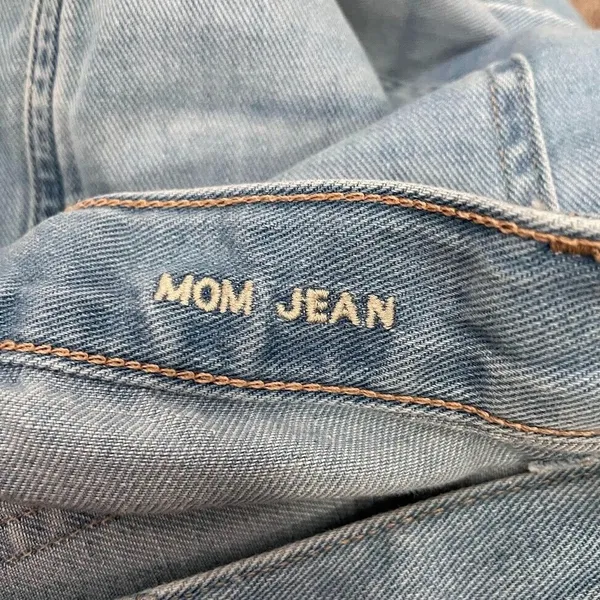 American Eagle Outfitters Mom Jeans Size 6 Light Wash Hemp Denim High Rise - Image 7