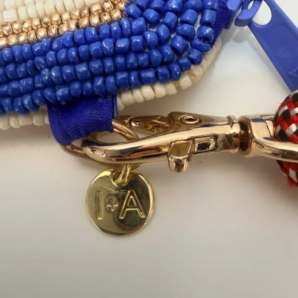 Ink+Alloy Beaded Sardine Tinned Fish Crossbody Bag Blue Red Rope Strap Pouch - Image 7