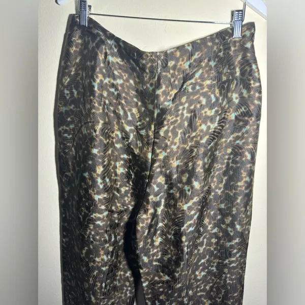 GIORGIO ARMANI Silk Blend Leopard Dress Pants - Image 4