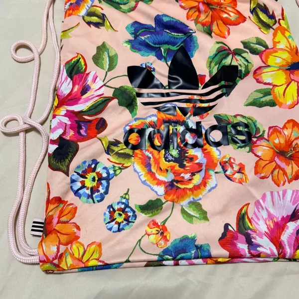 FARM Rio X Adidas Floralita Pink Floral Gym Sack / Backpack / Bag‎ 17.5" x 13.5" - Image 3