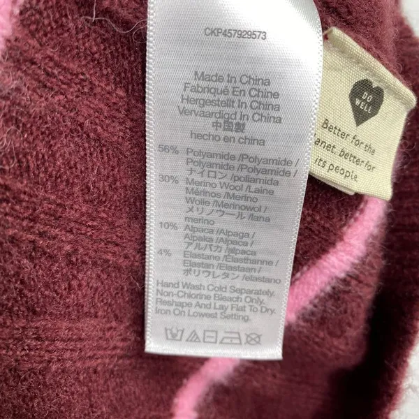 Madewell Evercrest Turtleneck Sweater 1X Burgundy Pink Stripe Ribbed Cozy‎ Plus - Image 7