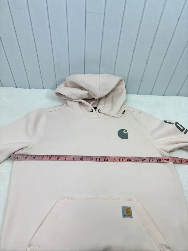 Carhartt Relaxed Fit Graphic Sleeve Hoodie Blush Pink Size S - Image 5