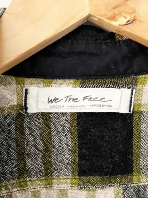 Free People We The Free Plaid Wool Blend Utility Jacket Shacket Medium Grunge - Image 4
