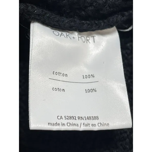 Oak + Fort Women's Black Knit Crew Neck Sleeveless Crop Sweater Tank Top Size M - Image 4