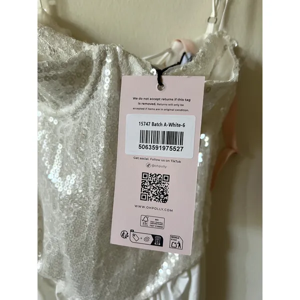 Oh Polly Beatrix Premium Embellished Lace Corset Maxi Dress Snow White Size 2 - Image 7
