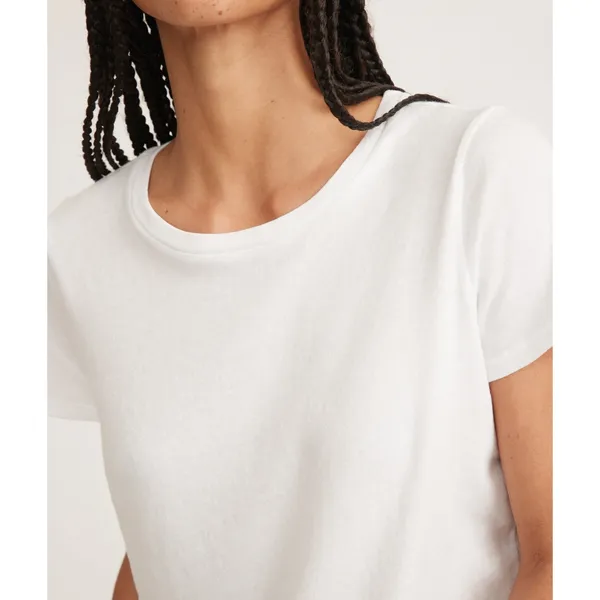 Marine Layer Short Sleeve Crew T-Shirt Women’s Sz M Solid White Cotton USA Made - Image 9