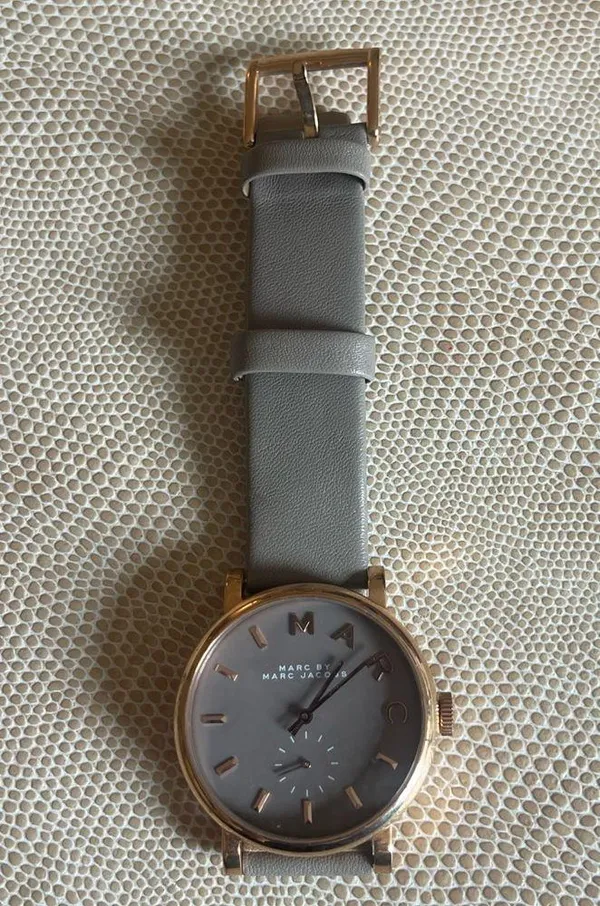 Gray Rose Gold Leather Marc by Wristwatch - Image 3