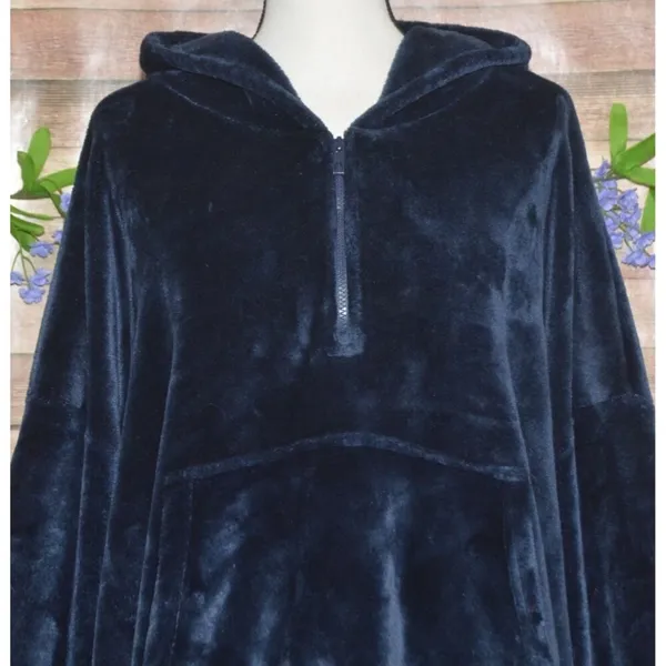 The Comfy Original Quarter-Zip Wearable Blanket Navy Blue One Size SO Soft Cozy - Image 6