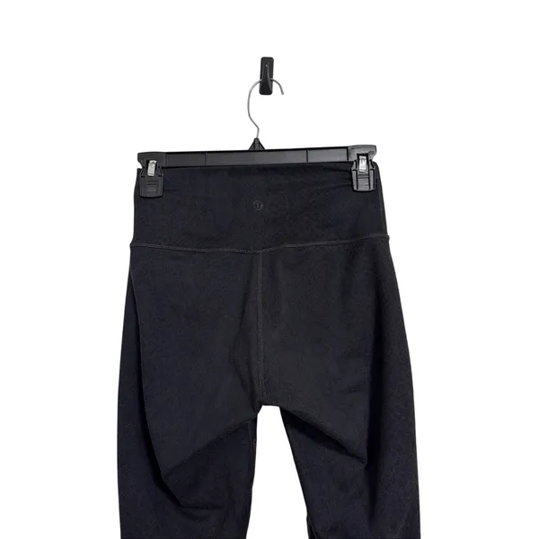 Lululemon High Rise Mesh Strappy Leggings Black Snakeskin Embossed Womens 4‎ - Image 6