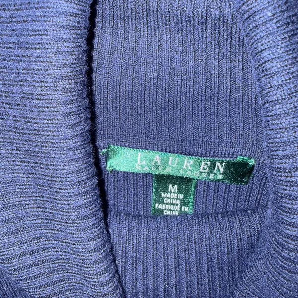 Ralph Lauren Men's Sweater in Navy and Cream Stripes - Image 4