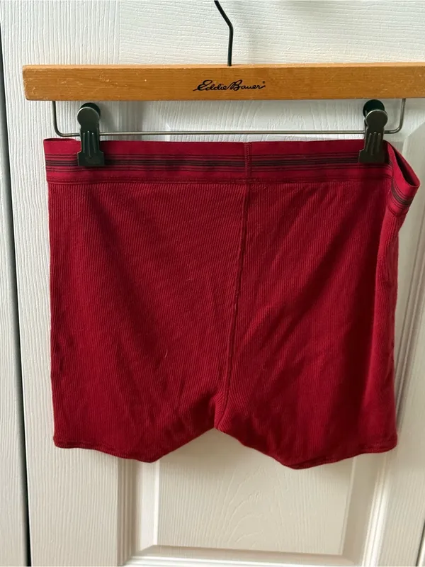 Skims Cotton Rib Boxer Shorts in Red Brick - Image 3