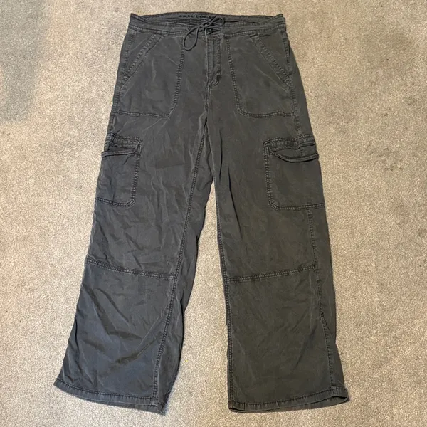 American Eagle Dark Brown Baggy Wide Leg Pants Size 10 - Image 2