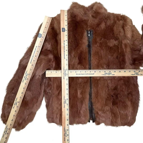 Vintage Genuine Rabbit Fur Coat Jacket Small Made In Korea Variegated RN66109 - Image 16