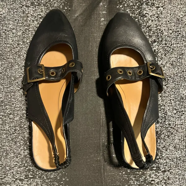 Womens sz 8.5 Vionic Elena Black Pointed Toe Slingback Mary Jane Flats - Image 2