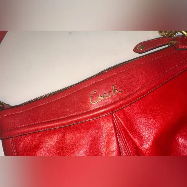 Pristine COACH Ashley Red Leather Hobo Bag F20114 | Y2K Convertible Crossbody - Image 5