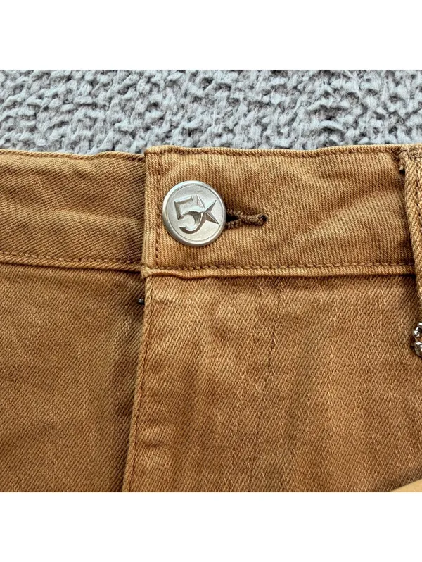 NWT FiveStar General Cargo Shorts Womens 7/28 Tan Brown Flex Side Pockets Mid - Image 7