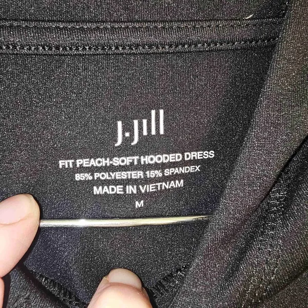 NWT J Jill‎ Womens Black Fit Peach Soft Hooded Dress Medium - Image 4