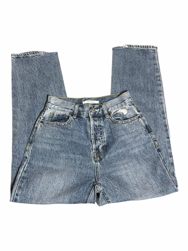 PacSun Women's Distressed Boyfriend Jeans in Light Blue Denim - Image 3