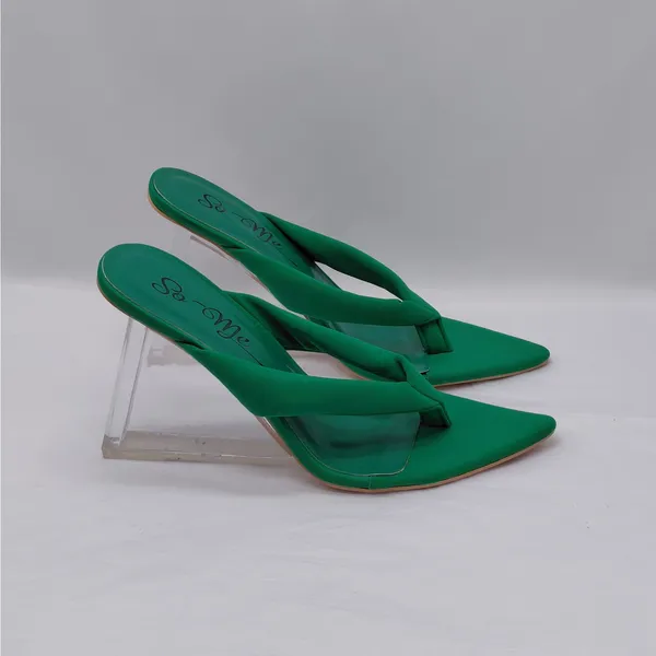 Womens Wedge Heel Sandals Size 7 Green Wedding Cocktail Party Y2K Revival So Me - Image 12
