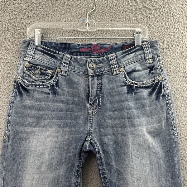 Rock And Roll Cowgirl Mid Rise Bootcut Jeans Rhinestone Western Women's 30 x‎ 34 - Image 4