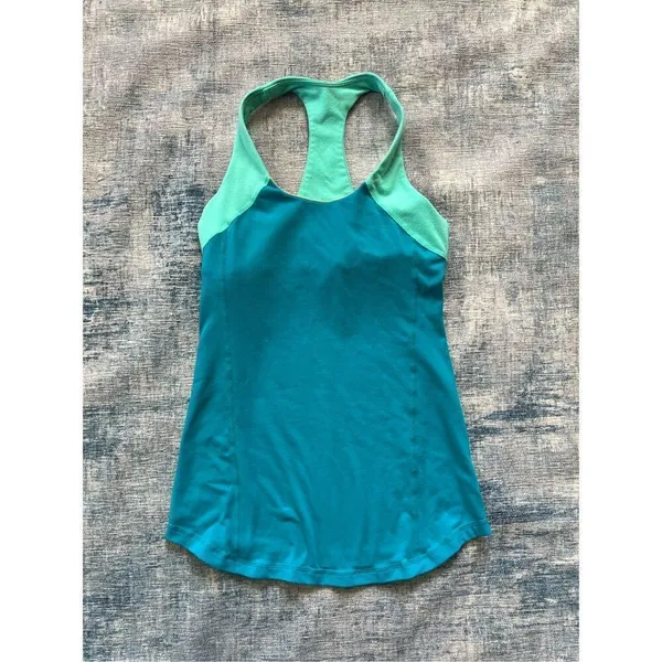 Lululemon Inner Strength Athletic Tank Top in Oasis River Rock Aqua Teal Size 4 - Image 4