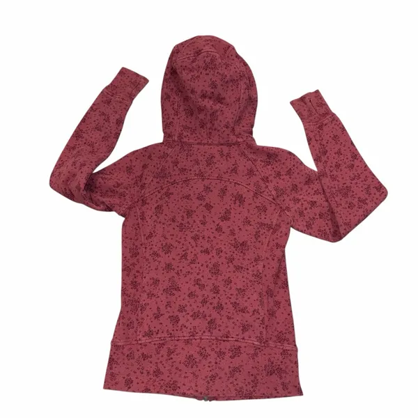 Lululemon Cotton Fleece Pixie Floral So Merlot Redwood Scuba Hoodie Jacket 4 - Image 8
