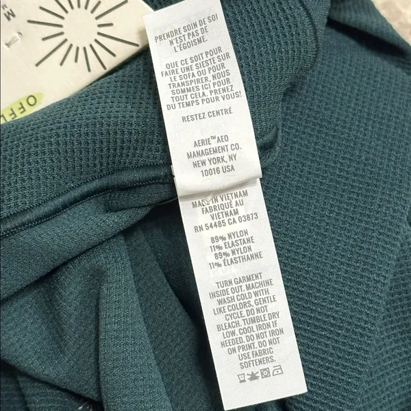 OFFLINE by Aerie Real Me Waffle High Waisted Crossover Legging Green NEW Medium - Image 11