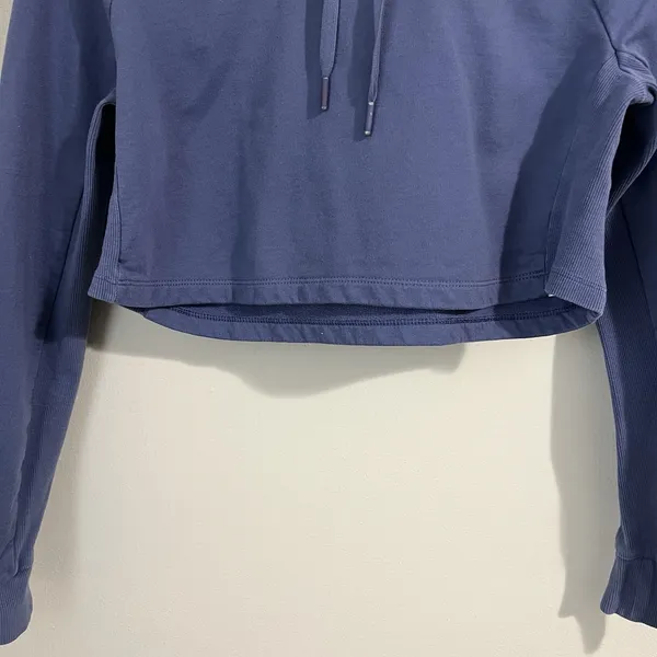 Gymshark Hoodie Women's Small Training Cropped Blue Purple‎ Pullover Gym Workout - Image 4