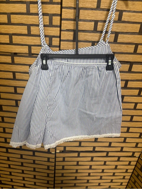 Joyspun blue and white stripe two piece pajama set size medium - Image 3