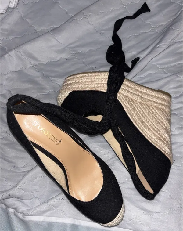 Shoedazzle Wedges Black - Image 2