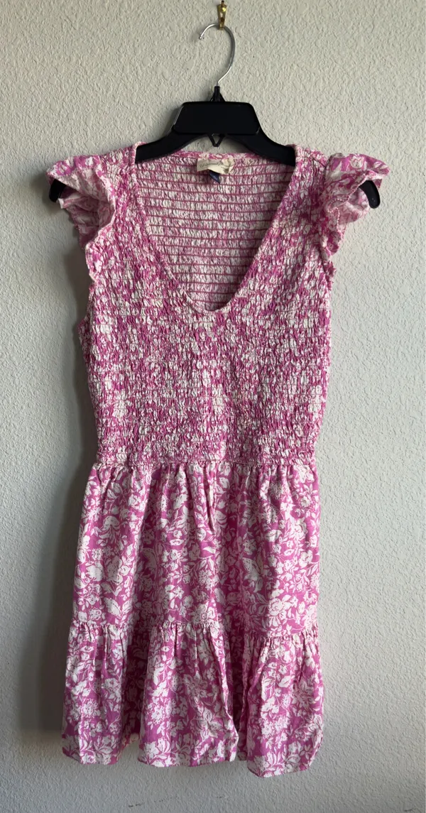 Universal Threads Pink Floral Smocked Mini Dress XS Cottagecore Style - Image 3