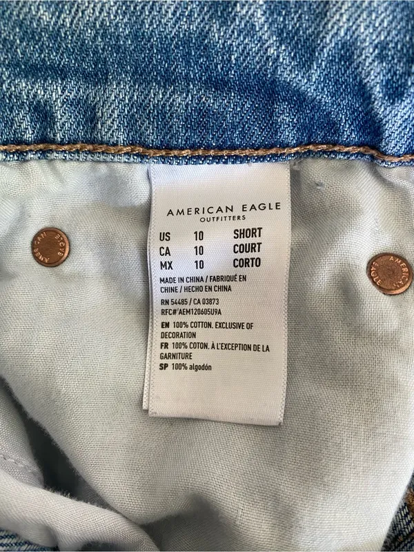 American Eagle Highest Rise 90s Flare Size 10 Short Distressed - Image 5