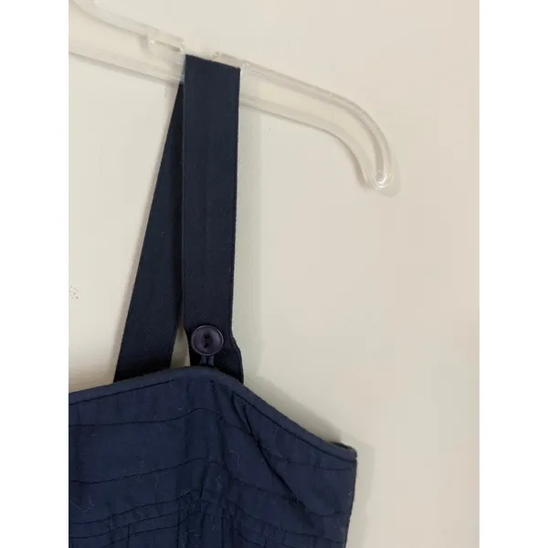 Sea New York Jumpsuit Women 2 Navy Blue Peplum Wide Leg Smocked Back Pocket - Image 6