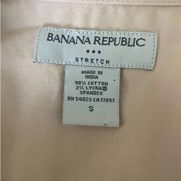 Banana Republic Top Women‎ S Gold Collar V-Neck Long Flared Sleeve Button Up - Image 2