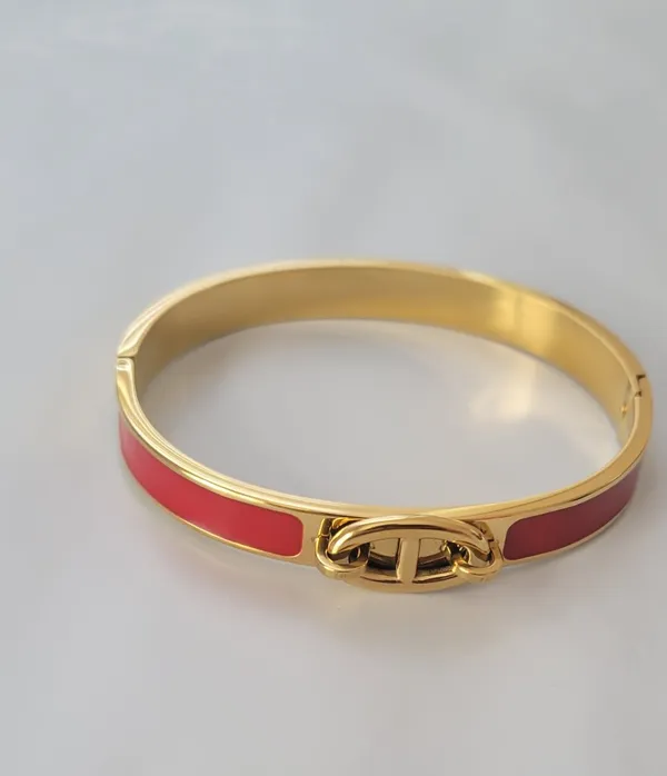 18k gold plated bangle, size 18 - Image 3
