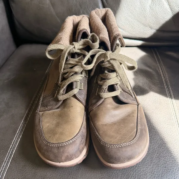 Chaco Barbary Leather Ankle Boots Fold Down Brown Green Fall Granola Girl Size 8 - Image 3