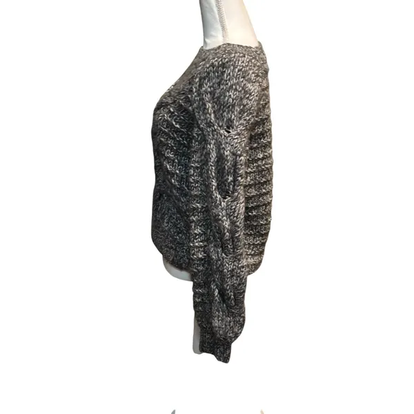 Gap Womens Chunk Knit Sweater Size S Gray Pullover Long Sleeve Angora‎ Fisherman - Image 3